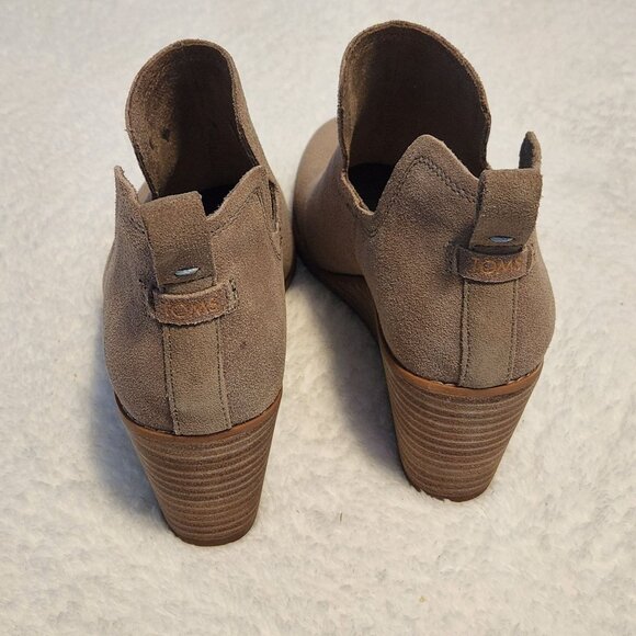 Toms Gwen Ankle Oatmeal Suede Booties Women's Size 8 - Picture 4 of 5
